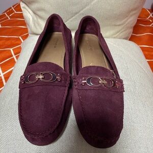 Coach Deep Burgundy Suede Loafers